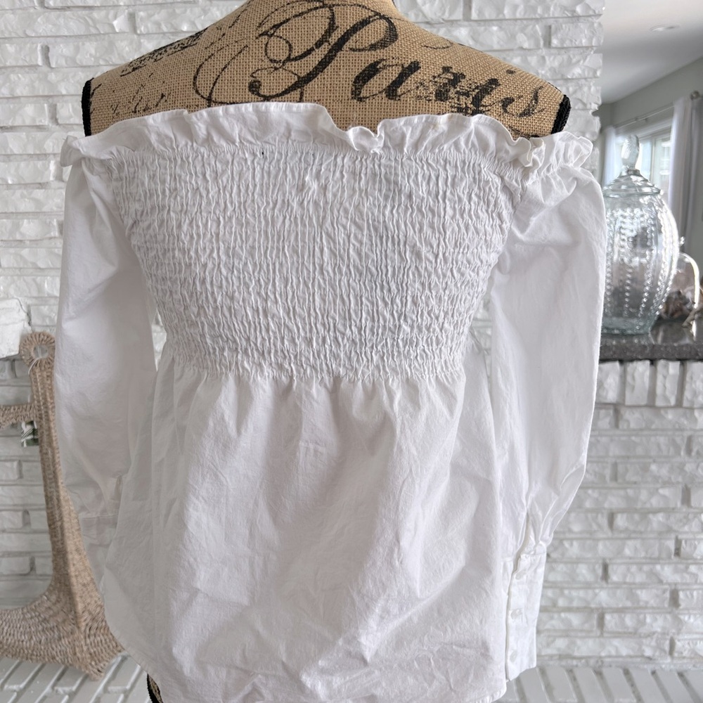 Walter Baker Off Shoulder White Blouse Sz M - Picture 6 of 10